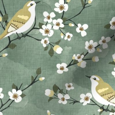 Birds and floral branches #1