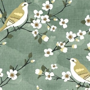 Birds and floral branches #1