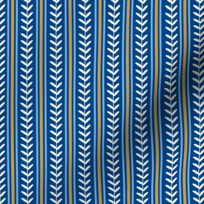 Smaller Scale Team Spirit Baseball Vertical Stitch Stripes in Kansas City Royals Blue and Gold