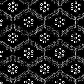 Black and white Indian style pattern