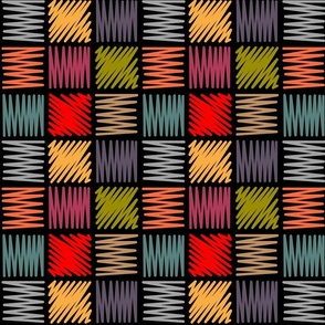 Multicolored plaid geometric pattern 