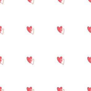 Red and Light Pink Hearts