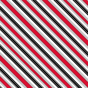 Diagonal stripes black red gray gray white 
