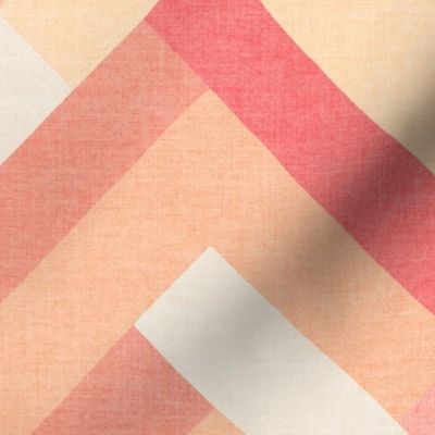 Painted Herringbone Chevron in Peach Fuzz palette (vertical with dusty rose, beige, cream and blossom pink)