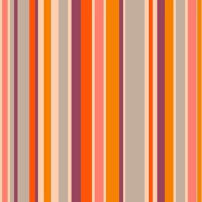 Retro sixties vertical orange stripes