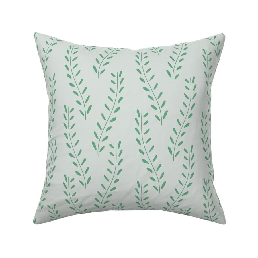 Tropical leaves - green on grey