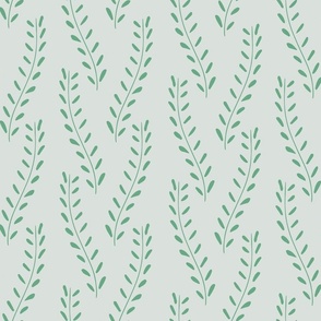 Tropical leaves - green on grey