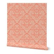 (L) hibiscus floral block print-ornate-peach plethora-peach pink-large scale