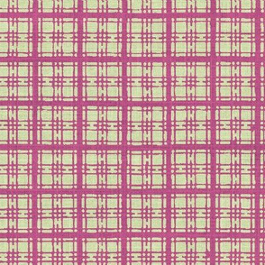 Asian plaid - plum/green