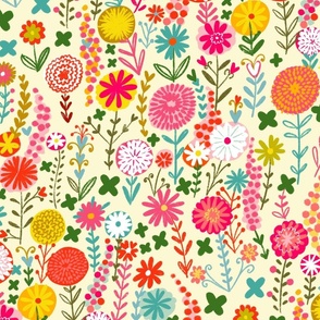 spring is here! happy garden flower carpet // large