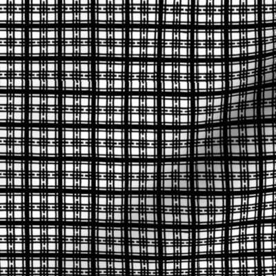 Asian plaid - black and white