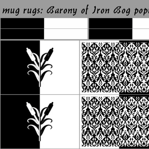 mug rugs: Barony of Iron Bog (SCA)
