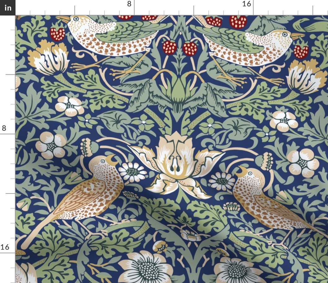 William Morris Strawberry in blue BIG