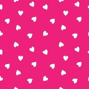 m - White Hearts on Hot Pink