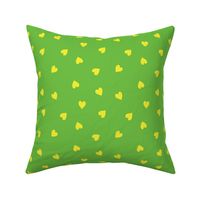 m - Yellow Hearts on Spring Green