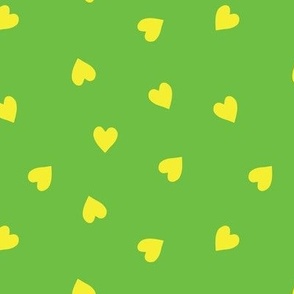 m - Yellow Hearts on Spring Green