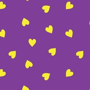 m - Yellow Hearts on Purple