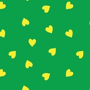 m - Yellow Hearts on Green