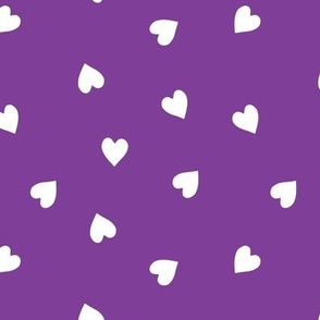 m - White Hearts on Purple