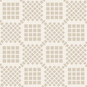 Spring Beige Lattice Check Pattern - Chic Country Cottage Design