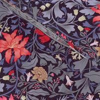 (M)Victorian era-Vintage Floral- Wild flowers- William Morris inspired-Black-Red-Gray