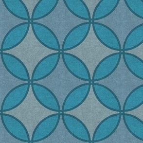 Japanese flower circles texture blue 