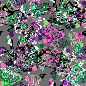 Abstract spotted pattern gray pink green green green green retro