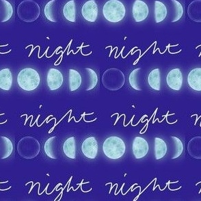 Night night Moon phases on Blue