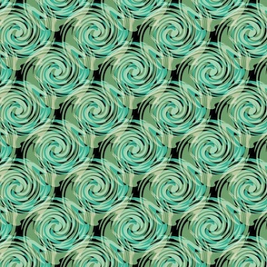  turquoise olive abstract spiral pattern