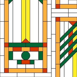 stained glass trees inspired by Frank Lloyd Wright