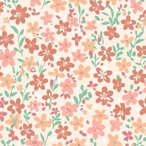 Martha Ditsy floral peaches creme MEDIUM