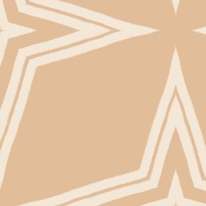 large scale caramel taupe beige cream neutral four point geometric elegant Christmas star for pretty wallpaper, duvet covers, sheets, tablecloth, nondirectional, multi directional, curtains, and soft furnishings