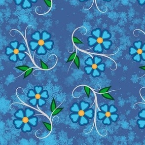 Snowflake Blue Floral