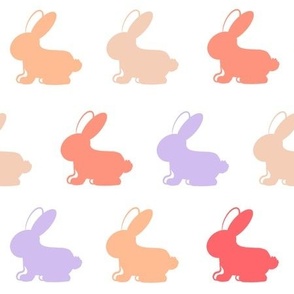 (M) Retro Pop Art bunnies in Peach lilac beige