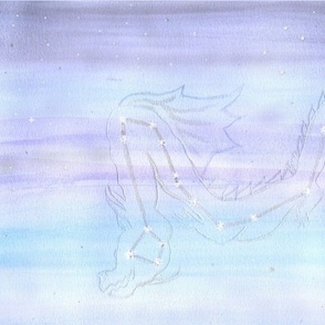 Draco sky dragon watercolor