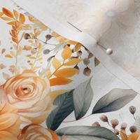 Boho Floral Neutral Tones Flowers - Watercolor Fall 
