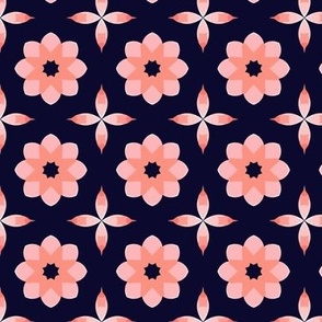 Pink Geometric Flowers