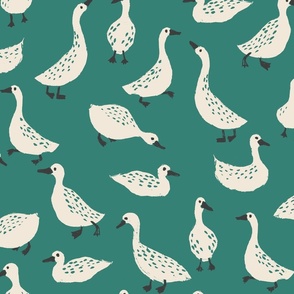 Jumbo large scale_Have a goose day teal cream black