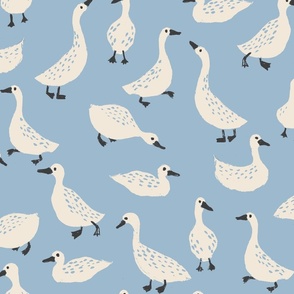 Jumbo large scale_Have a goose day light pastel blue cream black