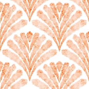 peach fuzz coastal abstract brush stroke fan - pantone color of the year 2024 - gorgeous coastal watercolor wallpaper and fabric