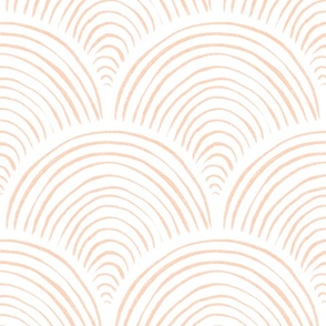 peach fuzz hand-drawn shell - pantone color of the year 2024 - seashell coastal wallpaper and fabric