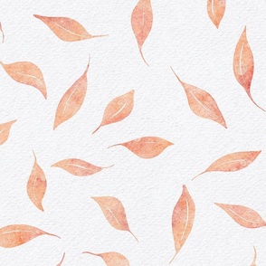 peach fuzz delicate watercolor leaf - pantone color of the year 2024 - whimsical peach botanical wallpaper