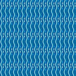 (Dollhouse 1in) Ultra Steady Pantone palette hand-drawn mending waves -on dark blue
