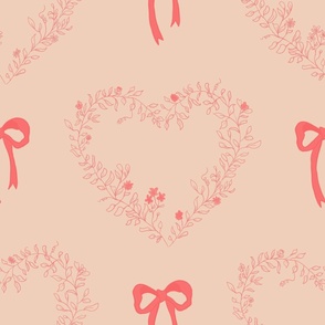 Floral Heart with Bow