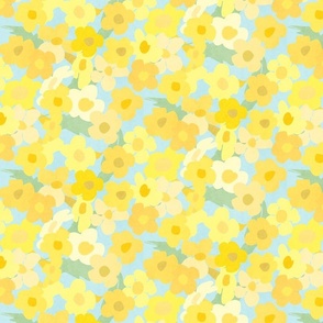 Yellow Bells on Aqua