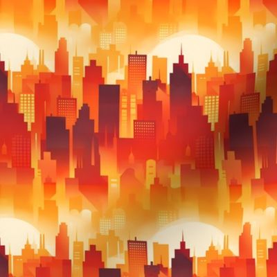 Red & Orange Cityscape - small