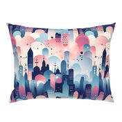 Blue & Pink Cityscape - large