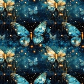Blue & Gold Butterflies - small