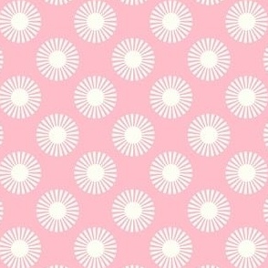 Smaller Bold Sunshine Medallions Natural on Baby Pink