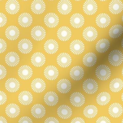 Smaller Bold Sunshine Medallions Natural on Daisy Yellow